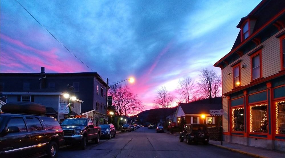 Village of Margaretville at sunset